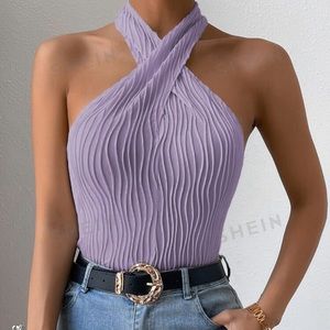 SHEIN Frenchy Criss Cross Front Halter Top